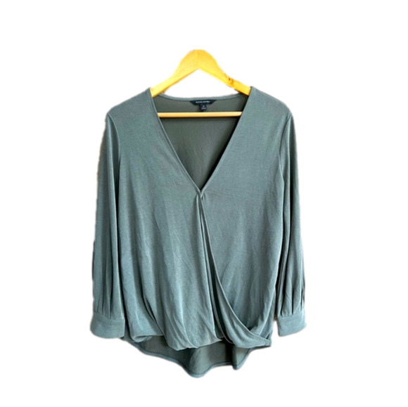 Banana Republic Tops - Sage Green Banana Republic Wrap Blouse